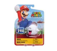 cavernedesjouets Set Figurine Boo avec avec Bloc - Figurine articule 6 cm - Set Collection pour Mario + 1 Carte Tigre - Enfant