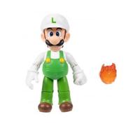cavernedesjouets Set Figurine Luigi de feu avec Boule de feu - Figurine articule 11 cm - Set Collection pour Mario + 1 Carte Tigre - Enfant