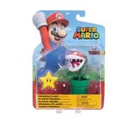 cavernedesjouets Set Figurine Plante Piranha avec Etoile - Figurine articule 11 cm - Set Collection Mario + 1 Carte Tigre - Enfant
