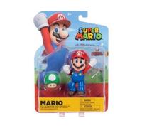 cavernedesjouets Set Figurine pour Mario avec Champignon 1up - Figurine articule Collection 10 cm + 1 Carte Tigre - Enfant