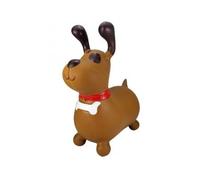 cavernedesjouets Skippy Chien Sauteur Marron Gonflable Enfant, Bebe 18 Mois - jusqu'a 20 kg - Ballon Sauteur Animal - Set Jouet motricite et Carte Tigre