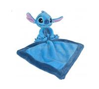 cavernedesjouets Stitch Grand Doudou Plat Bleu 20 x 20 cm - Peluche Enfant et Bebe et 1 Carte Tigre - Naissance