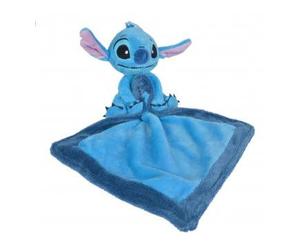 cavernedesjouets Stitch Grand Doudou Plat Bleu 20 x 20 cm - Peluche Enfant et Bebe et 1 Carte Tigre - Naissance