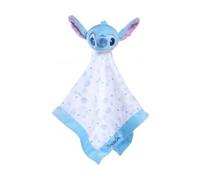 cavernedesjouets Stitch Grand Doudou Plat Lange Blanc et Bleu 40 x 40 cm - Peluche Enfant et Bebe et Carte Tigre - Naissance