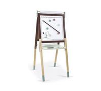 cavernedesjouets Tableau Double Face Enfant, Blanche magnetique et Ardoise Noire Craie - en Bois, Pliable, evolutif reglable 91-126 cm - Set créatif + Carte
