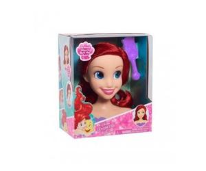 cavernedesjouets Tete a coiffer Ariel 14 cm avec Brosse, la Petite Sirene - Coiffure de Princesse, Chevelure rousse - Set Poupee Styling Head et Carte