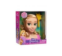 cavernedesjouets Tete a coiffer Princesse Raiponce 14 cm, Chevelure Blonde - Brosse Incluse - Jeu Imitation Coiffure et Beaute - Set Jouet Fille avec Carte