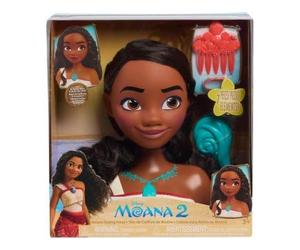 cavernedesjouets Tête a coiffer vaiana 2 Cheveux Noir - 7 Pieces - Set Jouets Fille + 1 Carte Offerte - Jouet Coiffure - Accessoires