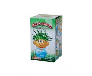 cavernedesjouets Tete d'herbe a Pousser Monsieur Gazon Green - Bonhomme Cheveux a Couper - Plante, Nature, Jardinage - Set Jouet Enfant + Carte