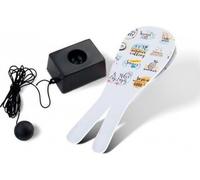 cavernedesjouets Topkari - jokari Classique en Bois Summer - Jeu de Raquettes avec Socle, Balle, Elastique - Sport de Plage, Jardin - Set Plein air + 1 Carte