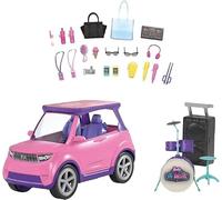 cavernedesjouets Vehicule de Concert Transformable - Voiture 4x4 et Accessoires - Rose, Violet - Set Jouet Fille Auto Star avec Carte Animal