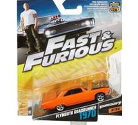cavernedesjouets Vehicule Miniature : pour Plymouth Roadrunner 1970 - Voiture Miniatures Orange de Collection - Set pour Fast & Furious avec Carte