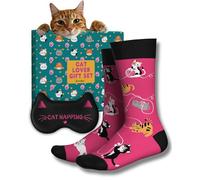 Cavertin Women's Cat Mom Dog Mom Book Novelty Socks with Gift Box