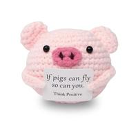 CAVERZ Pocket Hug Cadeaux positifs, cochon, poupée en laine tricotée et petit câlin, porte-bonheur, examen et cadeau d'anniversaire