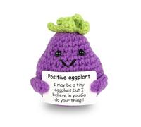 CAVERZ Porte-bonheur aubergine « Pocket Hug » - Portant de motivation fait à la main avec carte « Je crois en toi » - Joli cadeau pour les examens, le début du travail et la bonne humeur
