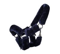HKM Hobby Horsing Licol avec fourrure synthétique douillette - Licol doux pour un jeu réaliste (bleu marine)