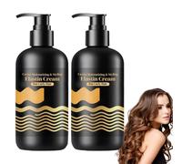 Caviar Moisturizing & Styling Elastin Cream for Curly Hair, Moisturizing Caviar Hair Elastin for Curly Hair, Moisture Elastin Curl Cream 300ml for Dry Damaged (2 Pcs)