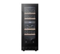 Cavin Cave à vin enstrable, Arctic Collection 30D Fullglass Noir, contenir jusqu'à 18 bouteilles, porte en verre anti-UV, deux zones de température, un design scandinave moderne