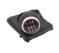 CAVINBDZ Pommeau Levier Vitesse Pour A4 S4 B8 8K A5 8T Q5 8R Pour S-Line 2007-2015 Soufflet De Levier Vitesses (1 2 3 4 5 R Red)