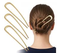 CAVIXO Lot de 3 Épingles à Chignon Françaises | Pinces Cheveux Métalliques pour Coiffures Relevées, Bun, Chignon, Or