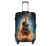 Cavizow Housse de bagage de voyage élastique lavable anti-rayures pour guitare musicale dans l'eau et le feu, tailles S-XL, multicolore, M (Fits 22-24 in Luggage)