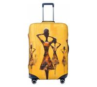 Cavizow Housse de bagage rétro peinte pour femme africaine élastique lavable anti-rayures S-XL, Multicolore, L (Fits 25-28 in Luggage)