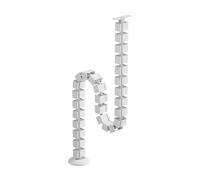 CAVO Passe-câbles Vertical Blanc goulotte à 27 Segments | Pour hauteurs de bureau jusqu'à 1300 mm, système Dual-Slot : 2 goulottes séparées à l'intérieur des segments
