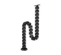 CAVO Passe-câbles Vertical Noir goulotte à 27 Segments | Pour hauteurs de bureau jusqu'à 1300 mm, système Dual-Slot : 2 goulottes séparées à l'intérieur des segments