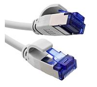 InLine 74914W Câble patch fin, catégorie 6A, S/FTP, TPE (LSZH) flexible, PoE, cuivre (CU), LAN, Ethernet, câble réseau RJ45 Gigabit, blanc, 1,5 m