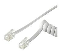 Cavo telefonico spiralato per cornetta 2mt RJ10 4P4C Bianco