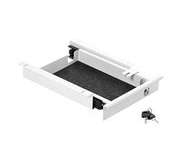 CAVO Tiroir à documents en acier 220 mm blanc verrouillable avec passage de câbles Tiroir pour bureau