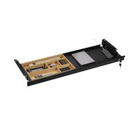 CAVO Tiroir pour documents verrouillable 850 x 265 x 45 mm noir | avec insert en bambou de bureau de bureau