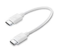 Cellularline Power Cable 15cm - USB-C to USB-C Câble USB-C à USB-C de charge et transfert de données.