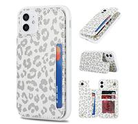 Cavor Coque Compatible avec iPhone 11,Flip Portefeuille Étui en Cuir,[4 Porte Cartes][Fermeture Bouton],Protection Housse Etui Compatible avec iPhone 11 - Léopard Blanc