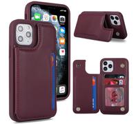 Cavor Coque Compatible avec iPhone 11 Pro,Flip Portefeuille Étui en Cuir,[4 Porte Cartes][Fermeture Bouton],Protection Housse Etui Compatible avec iPhone 11 Pro - Rouge
