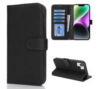 Cavor Coque Compatible avec iPhone 13 Etui,Cuir véritable Flip Portefeuille Étui en Cuir,[4 Porte Cartes][Magnétique][RFID Blocker],Protection Housse - Noir