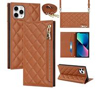 Cavor Coque iPhone 11 Pro Max avec Cordon,Flip Portefeuille Étui en Cuir,[2 Porte Cartes][Fermeture magnétique],Réglable Collier Clapet Housse Etui Rabat pour iPhone 11 Pro Max - Marron