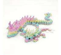 CavspkArt Lot de 2 figurines en PLA - Motif dragon - Multicolore | Deux dragons colorés en PLA, articulés et posables librement. Idéal pour le bureau et l'étagère ou comme cadeau pour les fans
