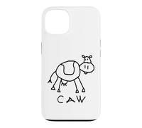 Caw Funny Cow Meme Brainrot Animal Citation Coque pour iPhone 13
