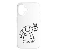 Caw Funny Cow Meme Brainrot Animal Citation Coque pour iPhone 16