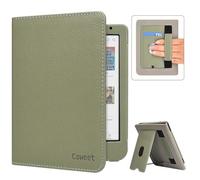 Caweet Étui pour Tolino Shine Color/Shine 5(2024)/Shine 4(2022) et Kobo Clara Colour/BW/2E, Couverture à Support Pliable avec Fente pour Carte, Sangle pour la Main et Auto Sleep/Wake, Vert