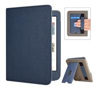 Caweet Étui pour Tolino Shine Color/Shine 5(2024)/Shine 4(2022) et Kobo Clara Colour/BW/2E, Couverture à Support Pliable avec Fente pour Carte, Sangle pour la Main et Auto Sleep/Wake, Bleu