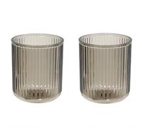 CAWEIN Lot de 2 gobelets de salle de bain incassables, passent au lave-vaisselle (gris et gris)