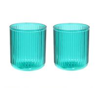 CAWEIN Lot de 2 gobelets de salle de bain incassables, passent au lave-vaisselle (vert et vert)