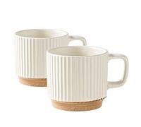cawein Lot de 2 tasses à café en céramique, tasses à lait, tasses en céramique pour la maison et le bureau, passent au micro-ondes