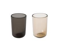 cawein Lot de 2 verres translucides réutilisables - Passe au lave-vaisselle - Organisateur de brosses à dents - Gobelet de salle de bain (noir et bleu sarcelle)