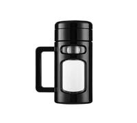 cawein Verre à eau en verre anti-goutte extra grande capacité de 450 ml - Verre à eau spécial pour le bureau - Isolation thermique double couche - Verre à eau en verre avec couvercle filtrant