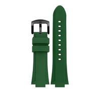 CAWEUER Adaptation en caoutchouc compatible avec la montre silicone résine Casio EFB-680 ECB-10YD bracelet convexe 26 * 14mm(Green-black A)