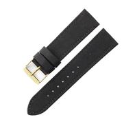 CAWEUER Bracelet de montre 1853 Speed Chi T116 en cuir et nylon, compatible avec Tissot T116617A Le Locle Starfish T20, poignet homme 22/20 mm(Black-Gold-K1,20mm)