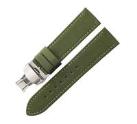CAWEUER Bracelet de montre 1853 Speed Chi T116 en cuir et nylon, compatible avec Tissot T116617A Le Locle Starfish T20, poignet homme 22/20 mm(Green-Steel-B1,20mm)